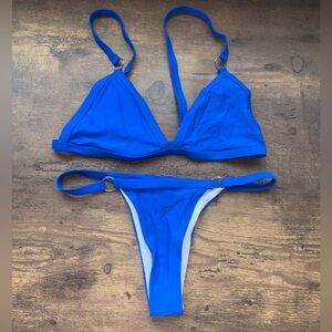 NWOT Blue Women's Thong Bikini Set